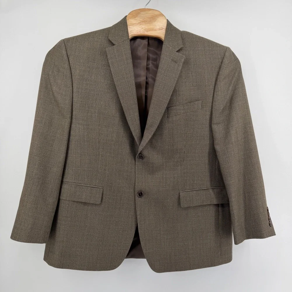 Lauren Ralph Lauren Blazer Mens 42S Brown Silk Wool Blend Sport Coat 2-Button